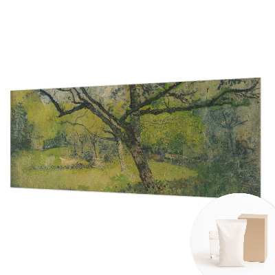 Papel mural texturado decorativo con motivo de paisaje verde