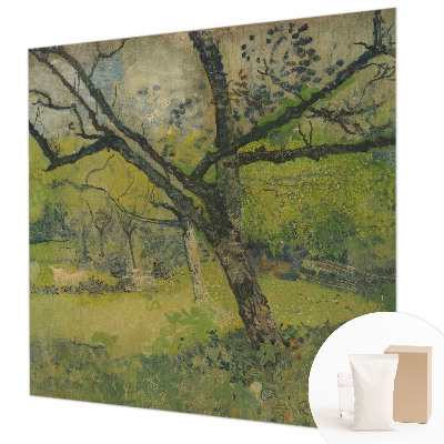 Papel mural texturado decorativo con motivo de paisaje verde