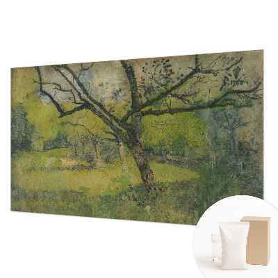Papel mural texturado decorativo con motivo de paisaje verde