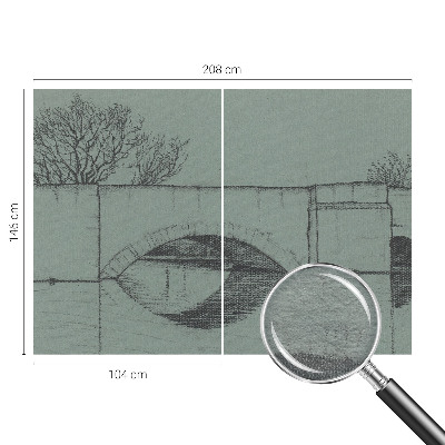 Fotomural decorativo para cabecero de cama con diseño de puente de arco
