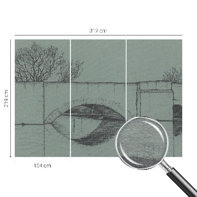 Fotomural decorativo para cabecero de cama con diseño de puente de arco