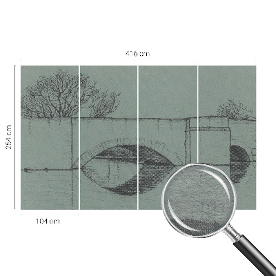 Fotomural decorativo para cabecero de cama con diseño de puente de arco