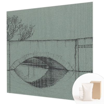 Fotomural decorativo para cabecero de cama con diseño de puente de arco