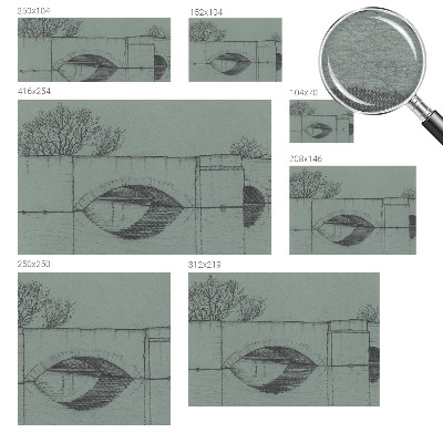 Fotomural decorativo para cabecero de cama con diseño de puente de arco