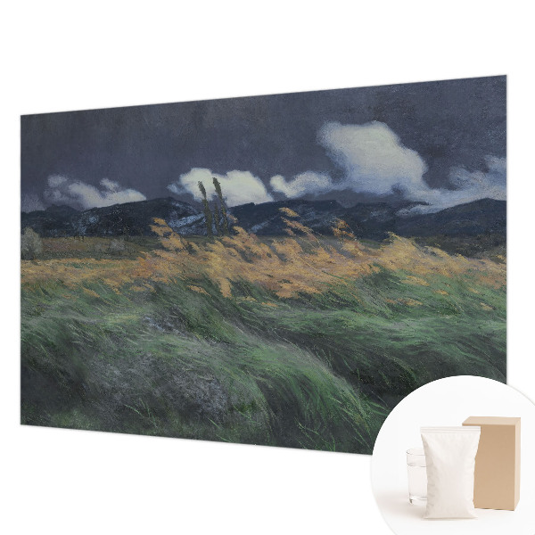 Papel mural con patrón decorativo con diseño de hierbas arrastradas por el viento