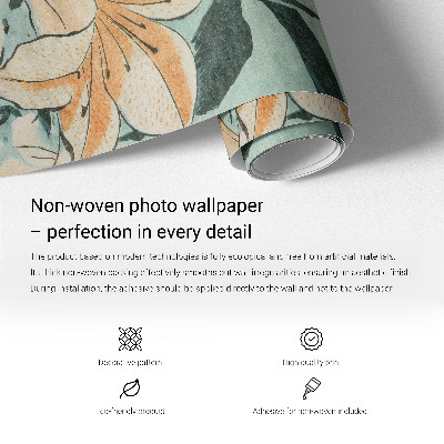 Papel mural con patrón decorativo con diseño de hierbas arrastradas por el viento