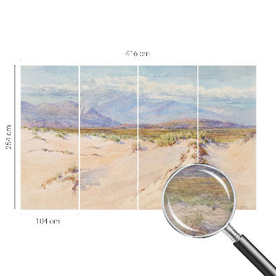 Papel mural texturado decorativo con motivo de paisaje desértico