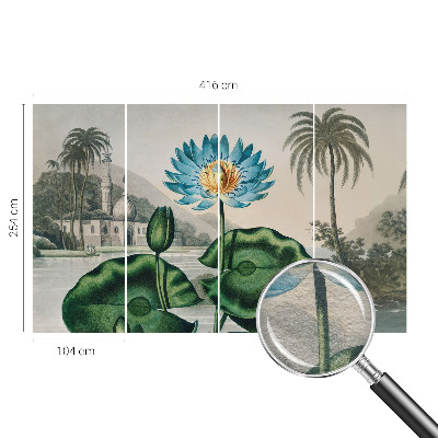 Mural decorativo con un paisaje exótico