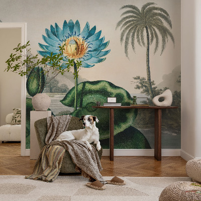 Mural decorativo con un paisaje exótico