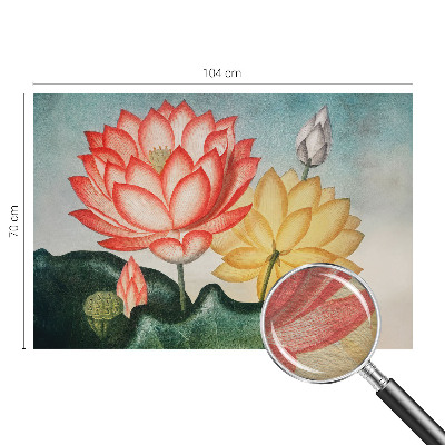 Fotomural decorativo para cabecero de cama con diseño de flores de loto