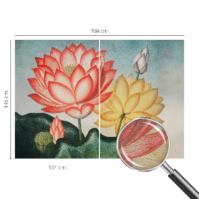 Fotomural decorativo para cabecero de cama con diseño de flores de loto