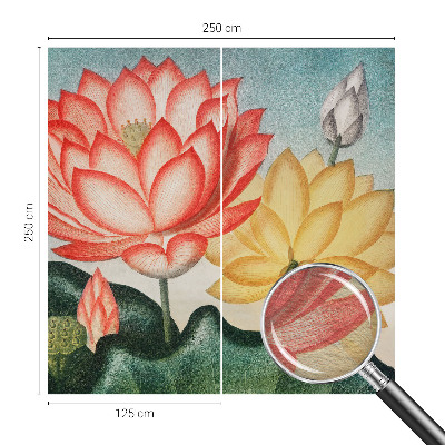 Fotomural decorativo para cabecero de cama con diseño de flores de loto