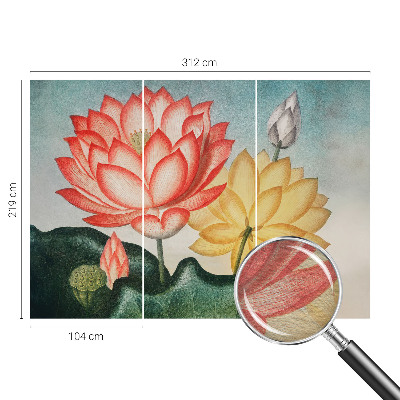 Fotomural decorativo para cabecero de cama con diseño de flores de loto