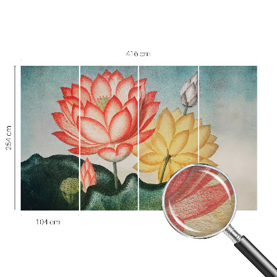 Fotomural decorativo para cabecero de cama con diseño de flores de loto
