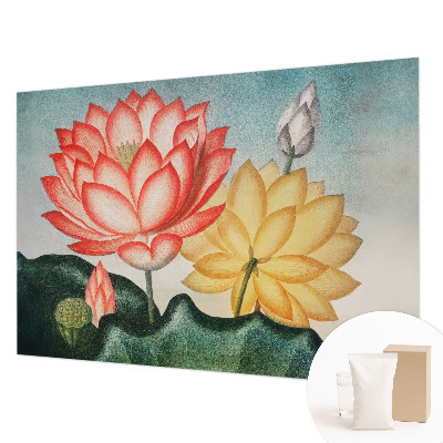 Fotomural decorativo para cabecero de cama con diseño de flores de loto