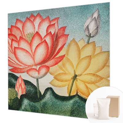 Fotomural decorativo para cabecero de cama con diseño de flores de loto