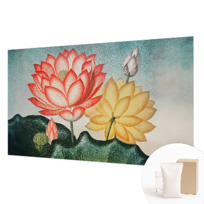 Fotomural decorativo para cabecero de cama con diseño de flores de loto