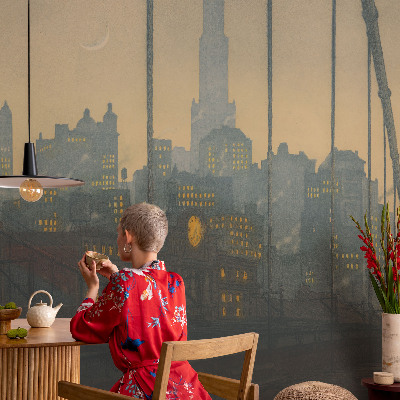 Mural decorativo con motivo de un panorama vespertino