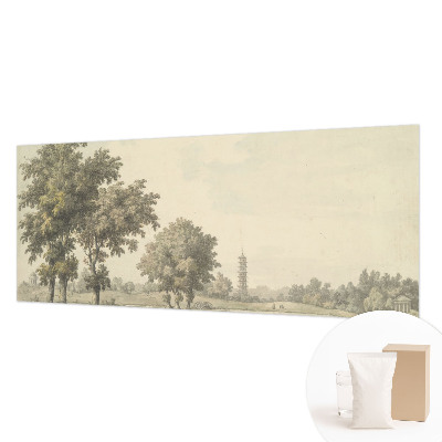 Fotomural decorativo para cabecero de cama con un diseño que representa un parque tranquilo
