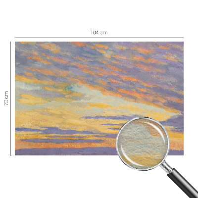 Fotomural decorativo para cabecero de cama con motivo de cielo en tonos pastel
