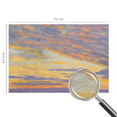 Fotomural decorativo para cabecero de cama con motivo de cielo en tonos pastel