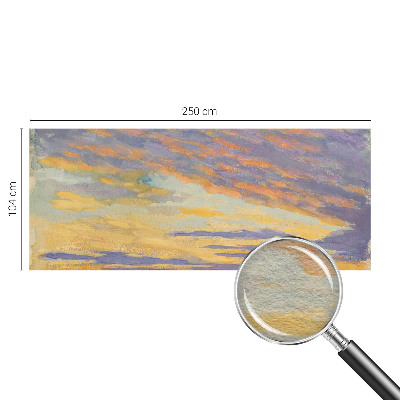 Fotomural decorativo para cabecero de cama con motivo de cielo en tonos pastel