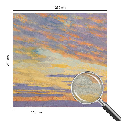Fotomural decorativo para cabecero de cama con motivo de cielo en tonos pastel