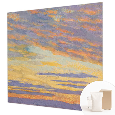 Fotomural decorativo para cabecero de cama con motivo de cielo en tonos pastel