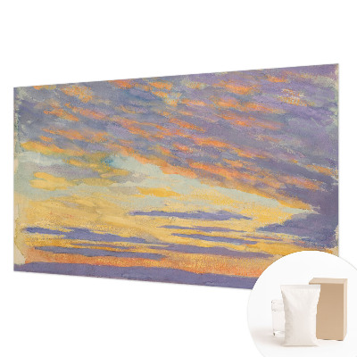 Fotomural decorativo para cabecero de cama con motivo de cielo en tonos pastel