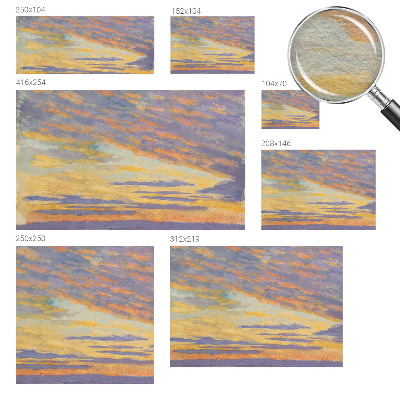 Fotomural decorativo para cabecero de cama con motivo de cielo en tonos pastel