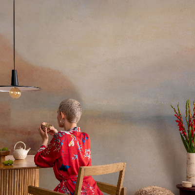 Papel mural con patrón decorativo con motivo de paisaje etéreo