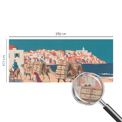 Mural de pared con estampado hermoso con motivos de caravana de camellos