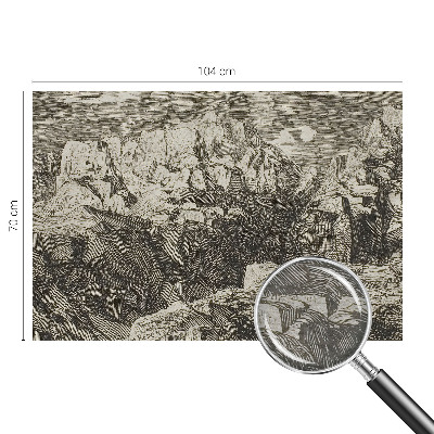 Fotomural decorativo para cabecero de cama con un paisaje de montaña