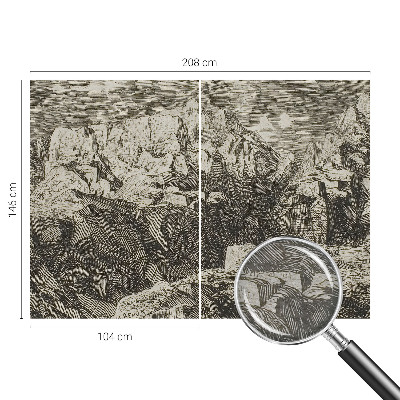 Fotomural decorativo para cabecero de cama con un paisaje de montaña
