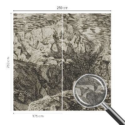 Fotomural decorativo para cabecero de cama con un paisaje de montaña