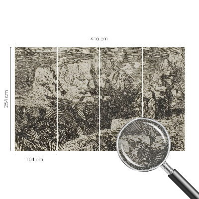 Fotomural decorativo para cabecero de cama con un paisaje de montaña