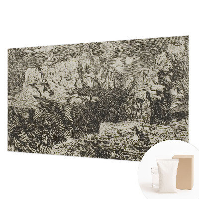 Fotomural decorativo para cabecero de cama con un paisaje de montaña