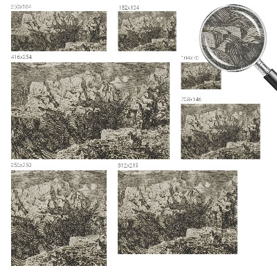 Fotomural decorativo para cabecero de cama con un paisaje de montaña