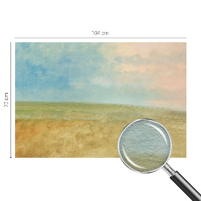Papel mural texturado decorativo con un diseño de campos en colores pastel