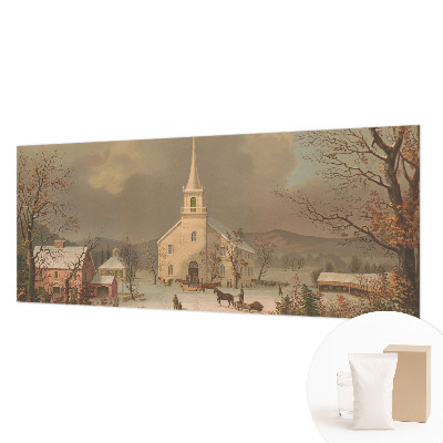 Mural de pared con estampado hermoso con un paisaje invernal