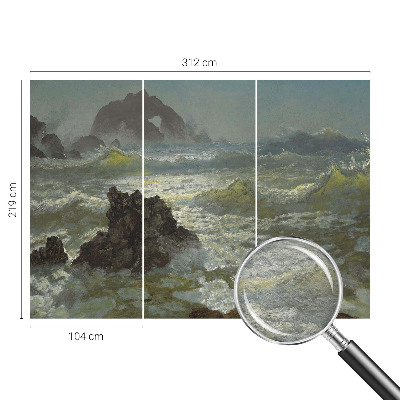 Mural decorativo con motivo de mar tempestuoso