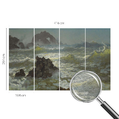 Mural decorativo con motivo de mar tempestuoso