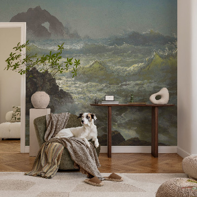 Mural decorativo con motivo de mar tempestuoso