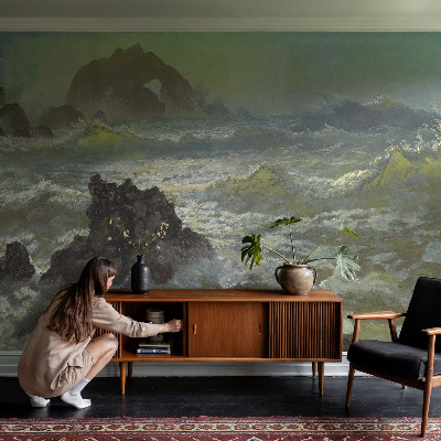 Mural decorativo con motivo de mar tempestuoso