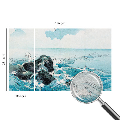Fotomural decorativo para cabecero de cama con una escena marina