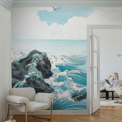Fotomural decorativo para cabecero de cama con una escena marina