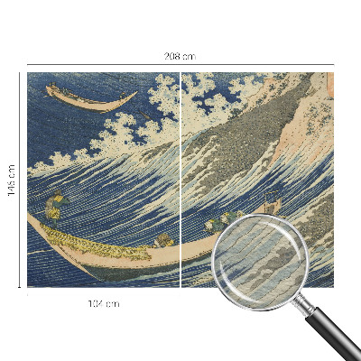 Papel mural con patrón decorativo con diseño de olas del mar