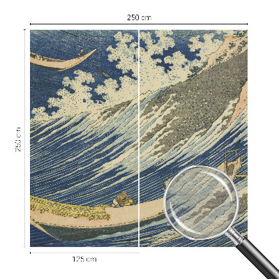 Papel mural con patrón decorativo con diseño de olas del mar