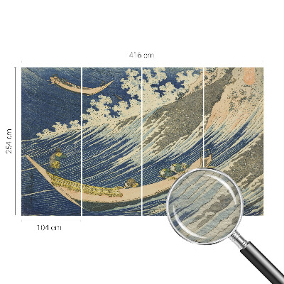 Papel mural con patrón decorativo con diseño de olas del mar