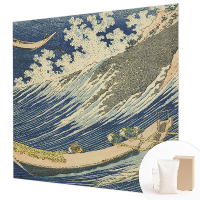Papel mural con patrón decorativo con diseño de olas del mar